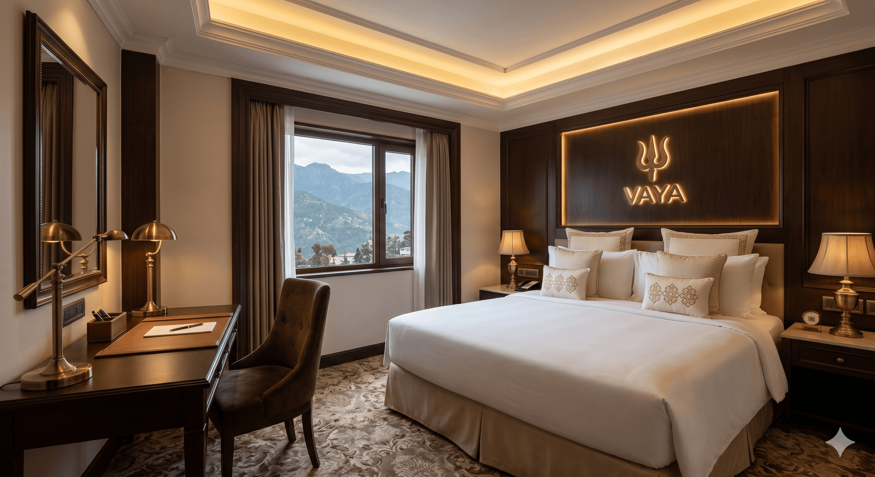 Five-star hotel bedroom