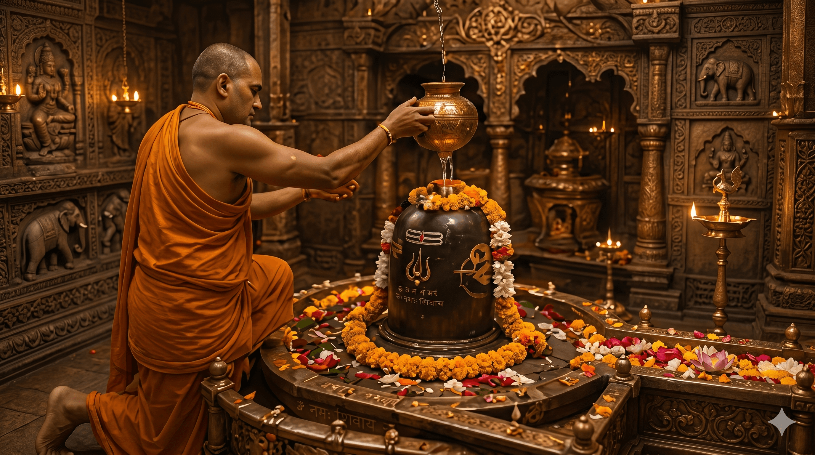 Ritual havan ceremony at golden hour